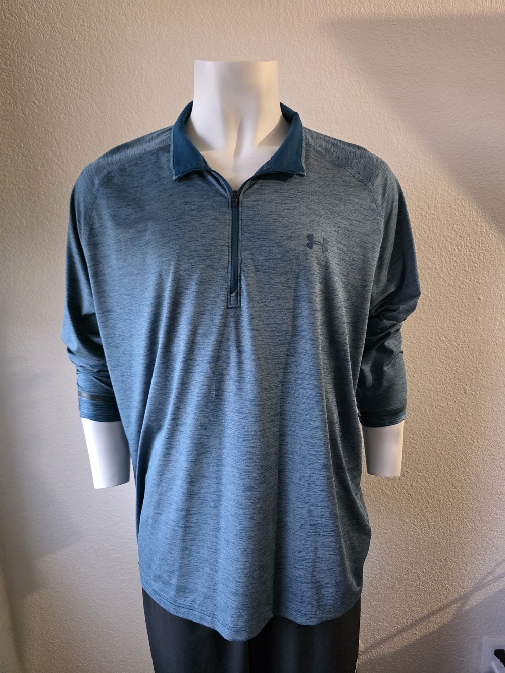 Under Armour Men's Teal Heather Quarter-Zip Performance Shirt
